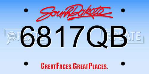 6817QB South Dakota License Plate