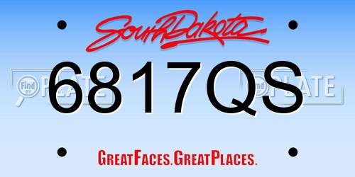 6817QS South Dakota License Plate