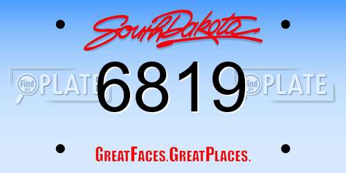 6819 South Dakota License Plate