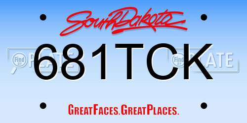 681TCK South Dakota License Plate