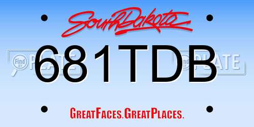 681TDB South Dakota License Plate