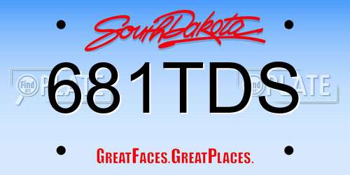 681TDS South Dakota License Plate