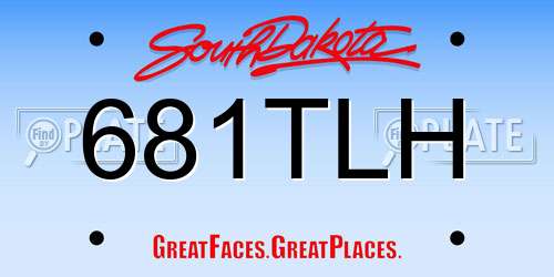 681TLH South Dakota License Plate