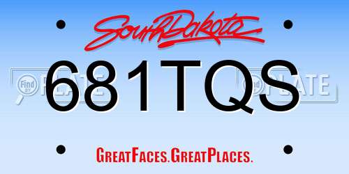 681TQS South Dakota License Plate