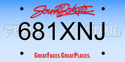 681XNJ South Dakota License Plate
