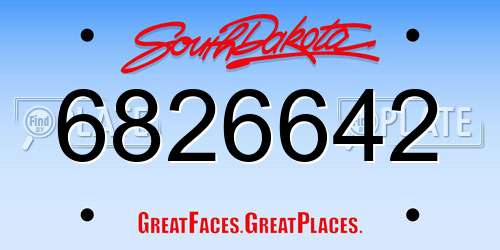 6826642 South Dakota License Plate