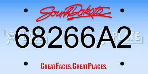 68266A2 South Dakota License Plate
