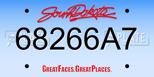 68266A7 South Dakota License Plate