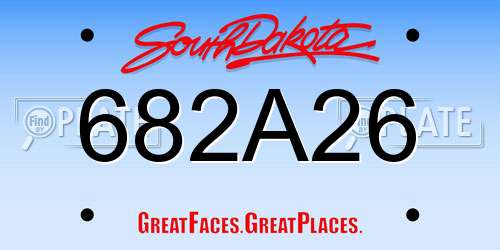 682A26 South Dakota License Plate