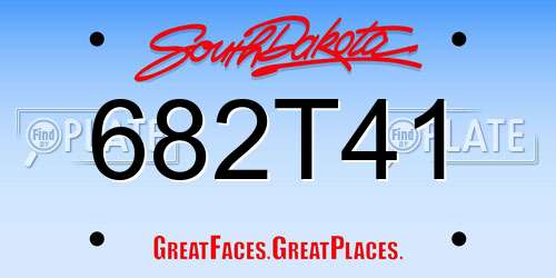 682T41 South Dakota License Plate