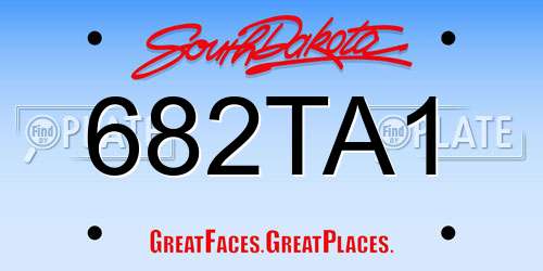 682TA1 South Dakota License Plate