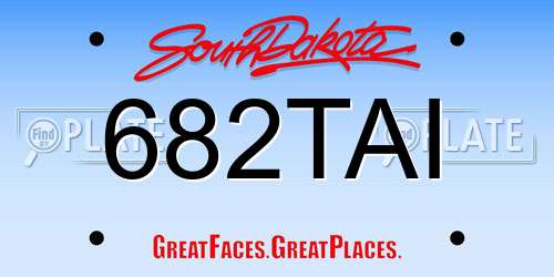 682TAI South Dakota License Plate