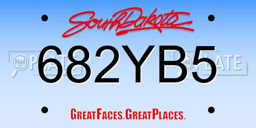 682YB5 South Dakota License Plate