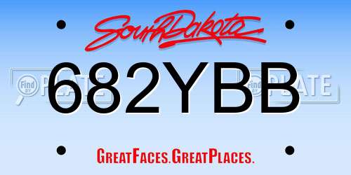 682YBB South Dakota License Plate