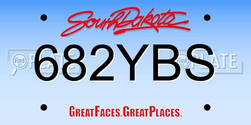 682YBS South Dakota License Plate