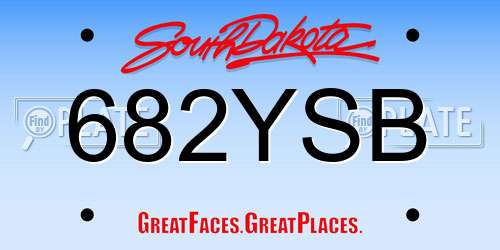 682YSB South Dakota License Plate