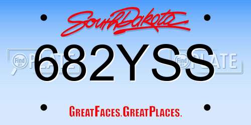 682YSS South Dakota License Plate