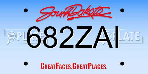 682ZAI South Dakota License Plate