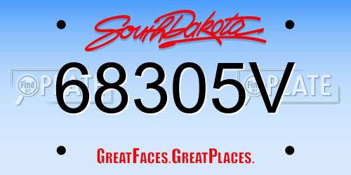 68305V South Dakota License Plate