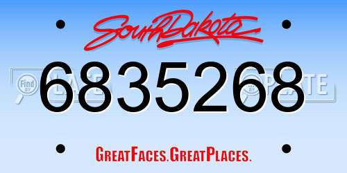 6835268 South Dakota License Plate