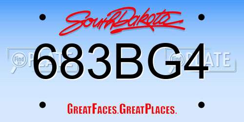683BG4 South Dakota License Plate