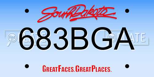 683BGA South Dakota License Plate