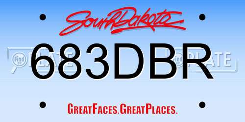 683DBR South Dakota License Plate