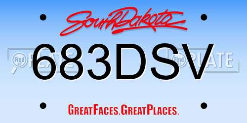 683DSV South Dakota License Plate