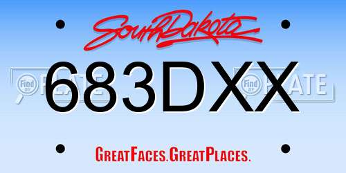 683DXX South Dakota License Plate