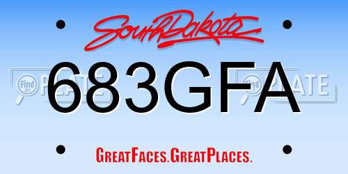 683GFA South Dakota License Plate