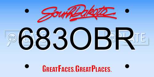 683OBR South Dakota License Plate