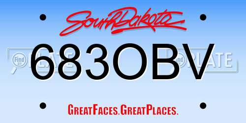 683OBV South Dakota License Plate