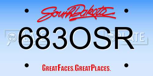 683OSR South Dakota License Plate