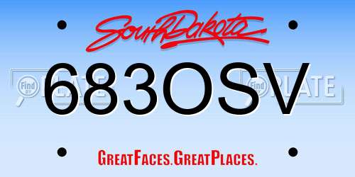 683OSV South Dakota License Plate