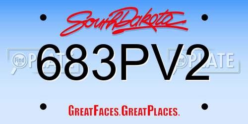 683PV2 South Dakota License Plate