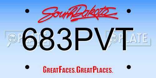 683PVT South Dakota License Plate