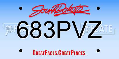 683PVZ South Dakota License Plate