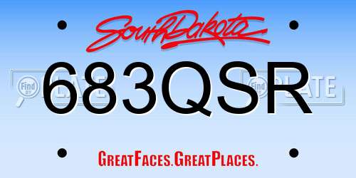 683QSR South Dakota License Plate