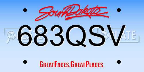683QSV South Dakota License Plate