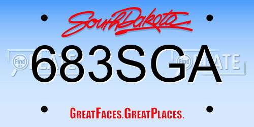683SGA South Dakota License Plate