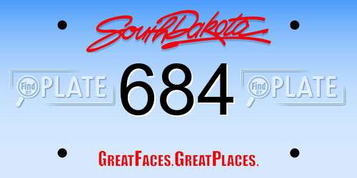 684 South Dakota License Plate