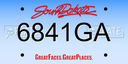 6841GA South Dakota License Plate