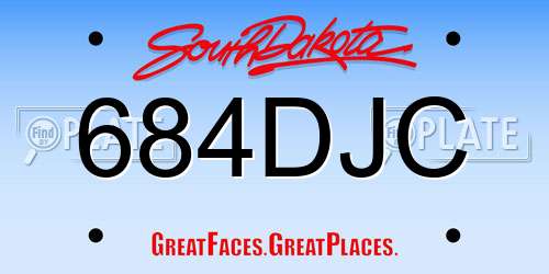 684DJC South Dakota License Plate
