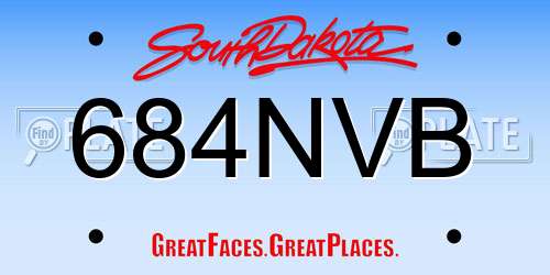 684NVB South Dakota License Plate