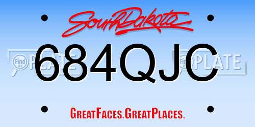 684QJC South Dakota License Plate