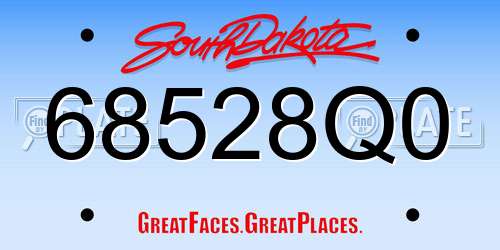 68528Q0 South Dakota License Plate