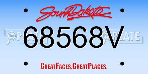 68568V South Dakota License Plate