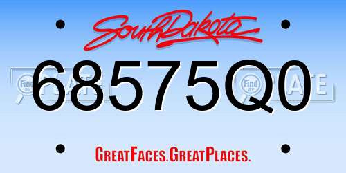 68575Q0 South Dakota License Plate