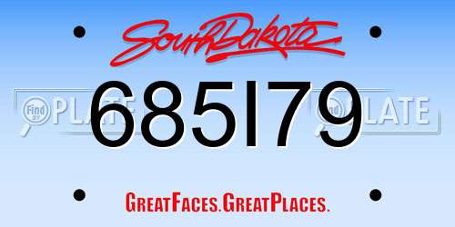 685I79 South Dakota License Plate