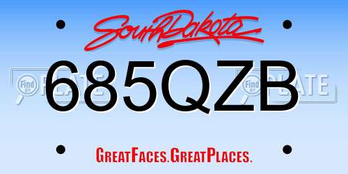 685QZB South Dakota License Plate